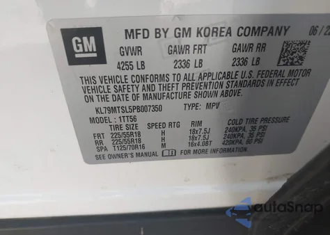 2023 Chevrolet Trailblazer Fwd Rs z USA, uszkodzony, nr VIN KL79MTSL5PB007350